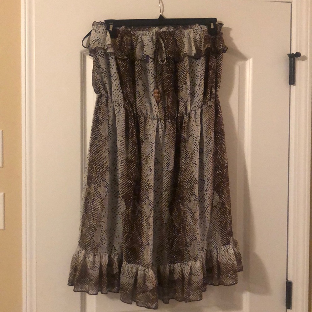 Strapless Snake Print Dress
